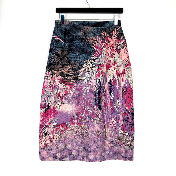 Vintage Dresses & Skirts - •VINTAGE• Handmade Floral Tropical Pencil Skirt M